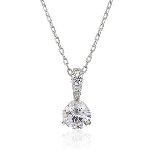 Swarovski Crystal White Solitaire Drop Pendant Necklace